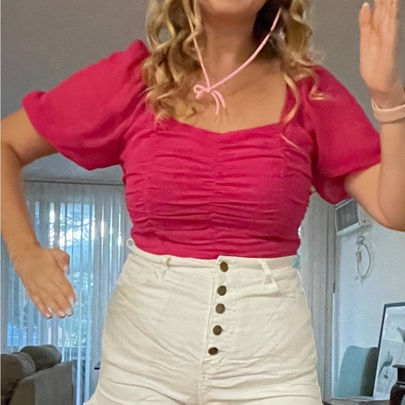 Pink Ruched Women's Top - Picture 1 of 2